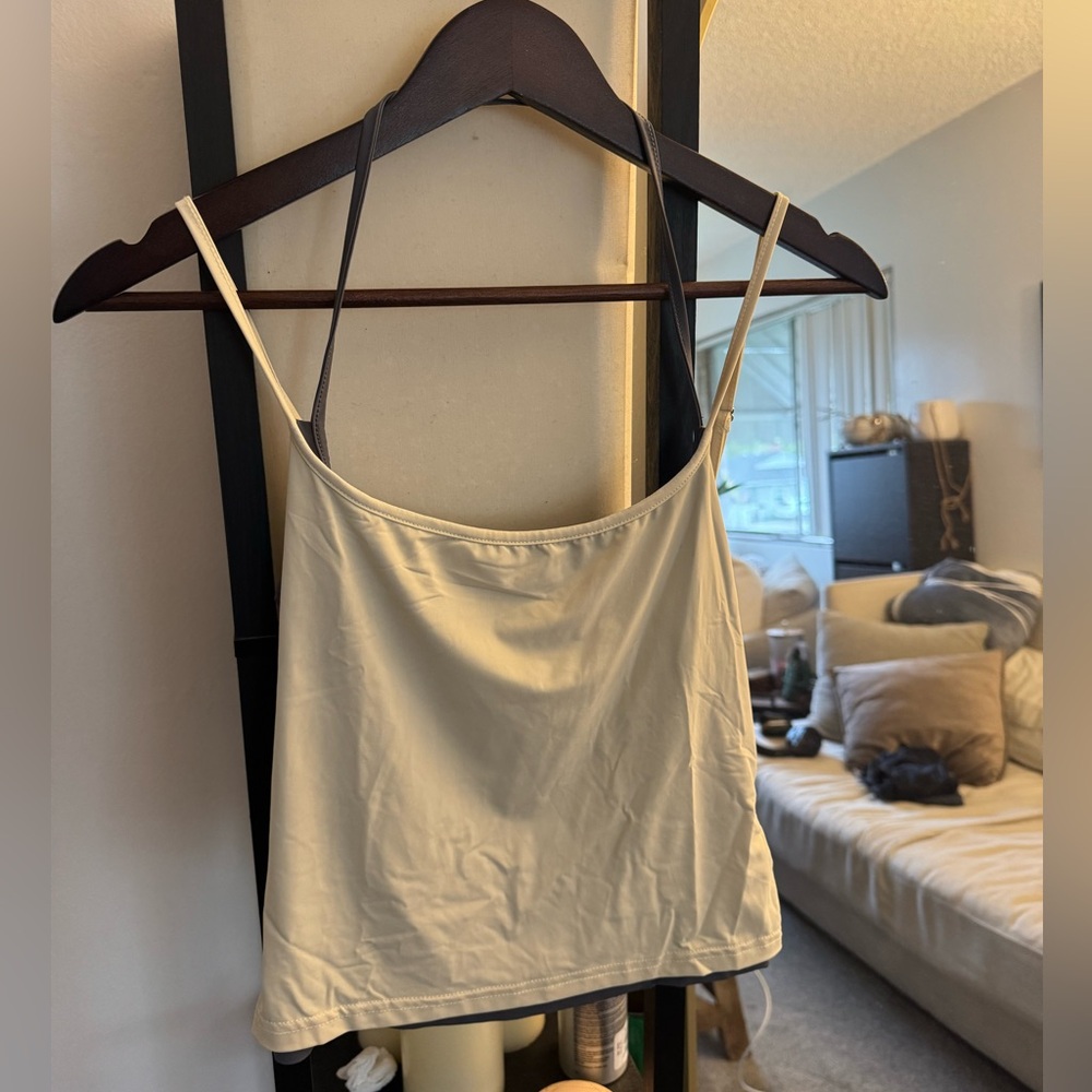 White Fox Boutique yellow/gray tank top